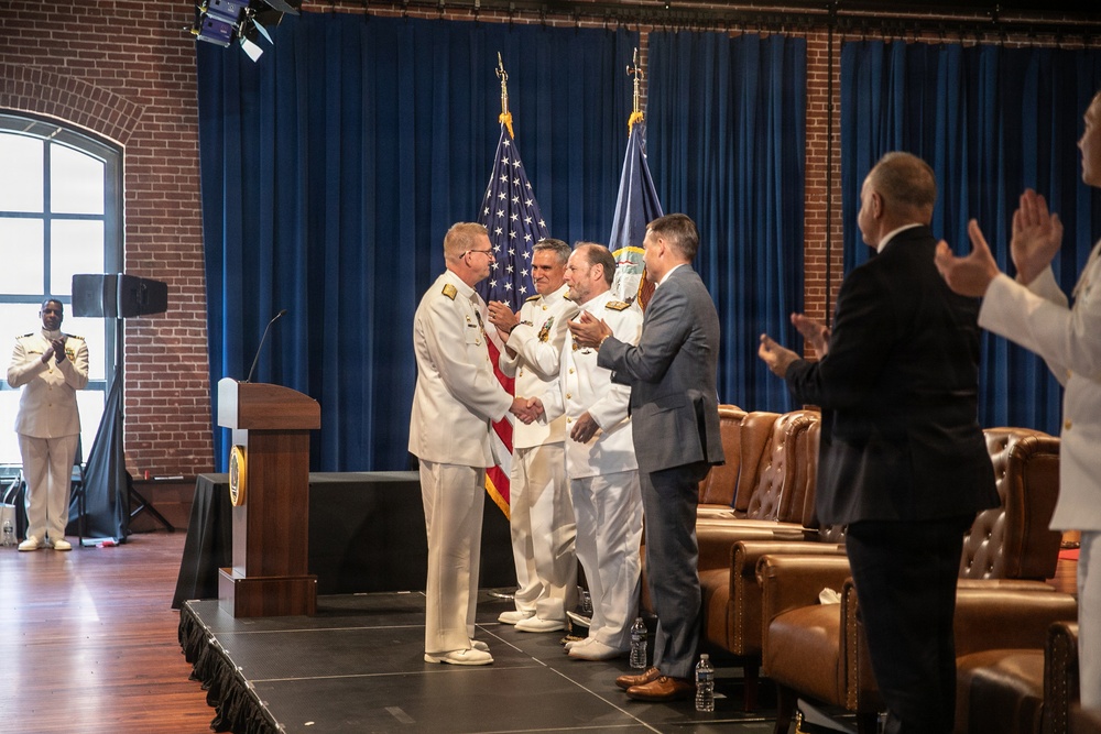 Vice Adm. Douglas L. Williams Relieves Vice Adm. Johnny Wolfe Jr. at Portfolio Acquisition Executive Strategic Systems Programs Change of Command Ceremony