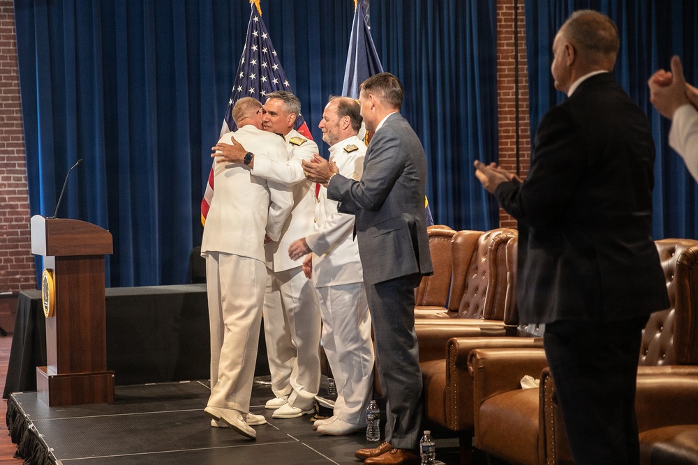 Vice Adm. Douglas L. Williams Relieves Vice Adm. Johnny Wolfe Jr. at Portfolio Acquisition Executive Strategic Systems Programs Change of Command Ceremony