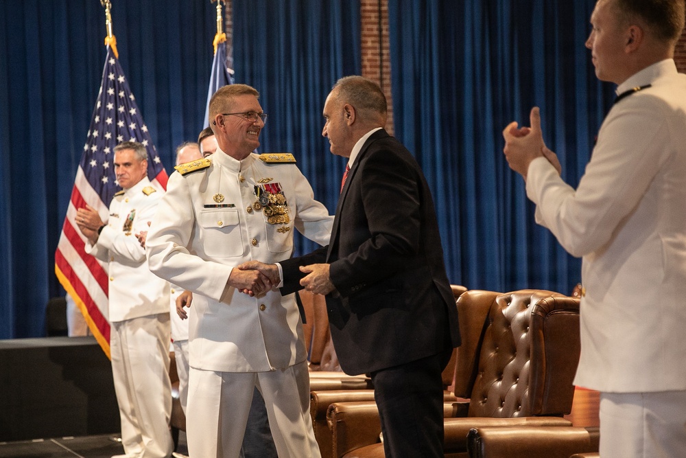Vice Adm. Douglas L. Williams Relieves Vice Adm. Johnny Wolfe Jr. at Portfolio Acquisition Executive Strategic Systems Programs Change of Command Ceremony