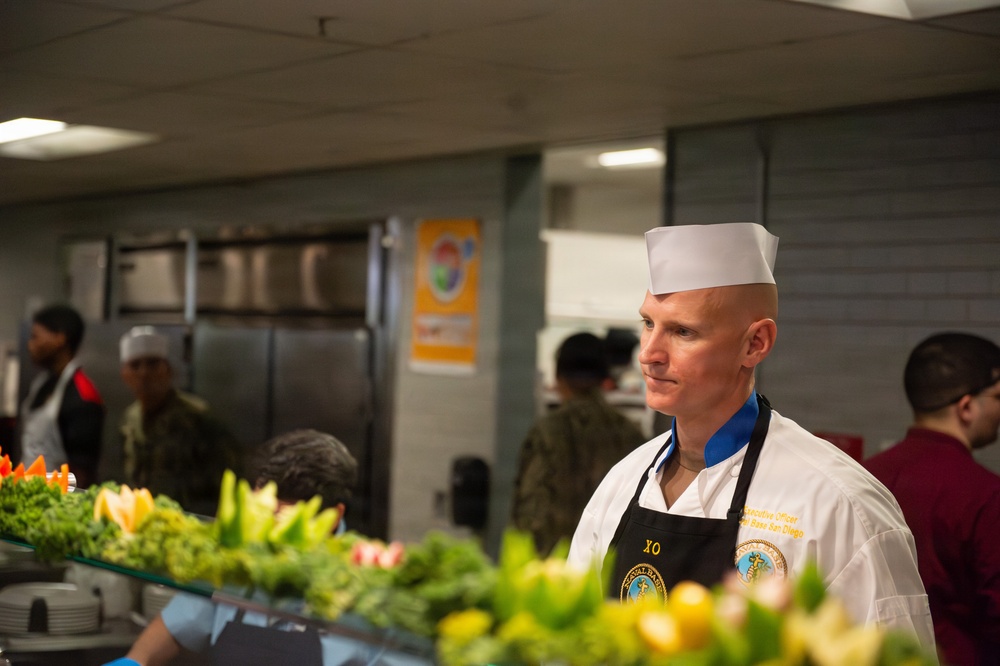 Let's Eat! Triad cranks on the chow line at Mercer Hall Galley