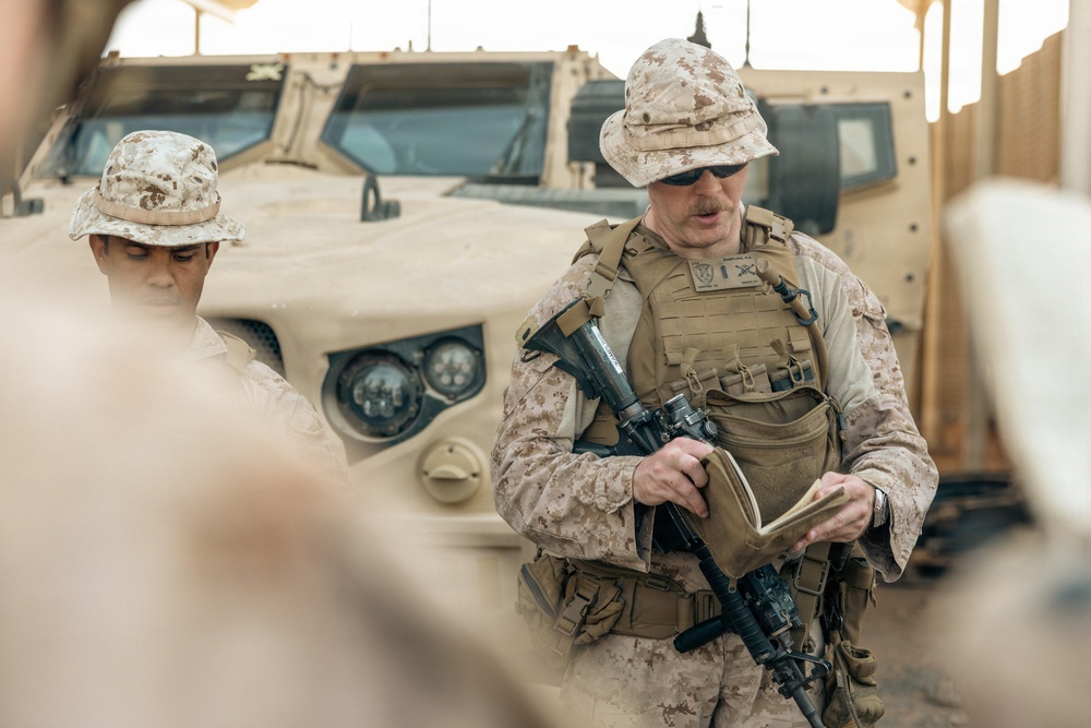 U.S. Marines and Sailors Depart to a Position Area for Artillery