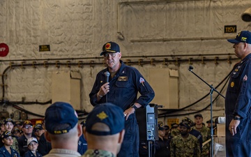 USS Gerald R. Ford (CVN 78) Conducts an All-hands Call