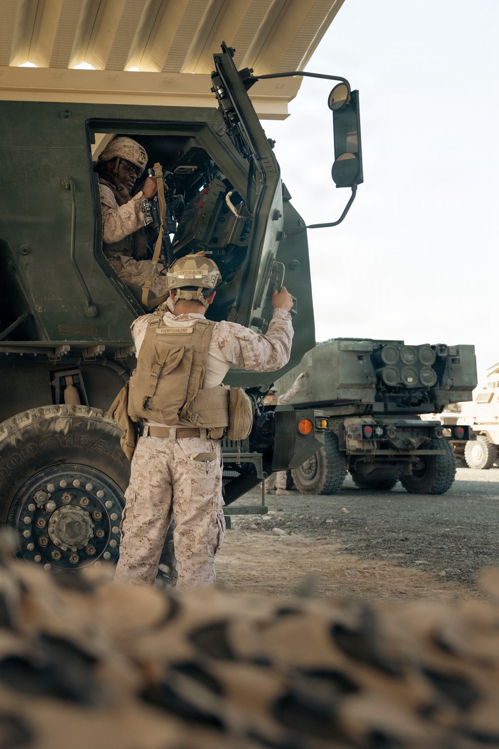 U.S. Marines and Sailors Depart to a Position Area for Artillery