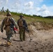 U.S. Marine Corps combat engineers conduct beach security patrol