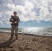 U.S. Marine Corps combat engineers conduct beach security patrol