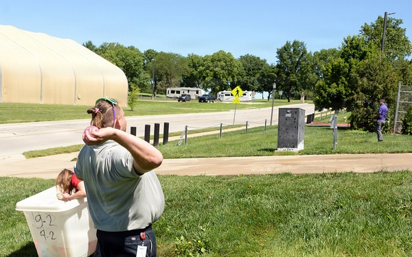 Water balloon fight at Fort Leavenworth