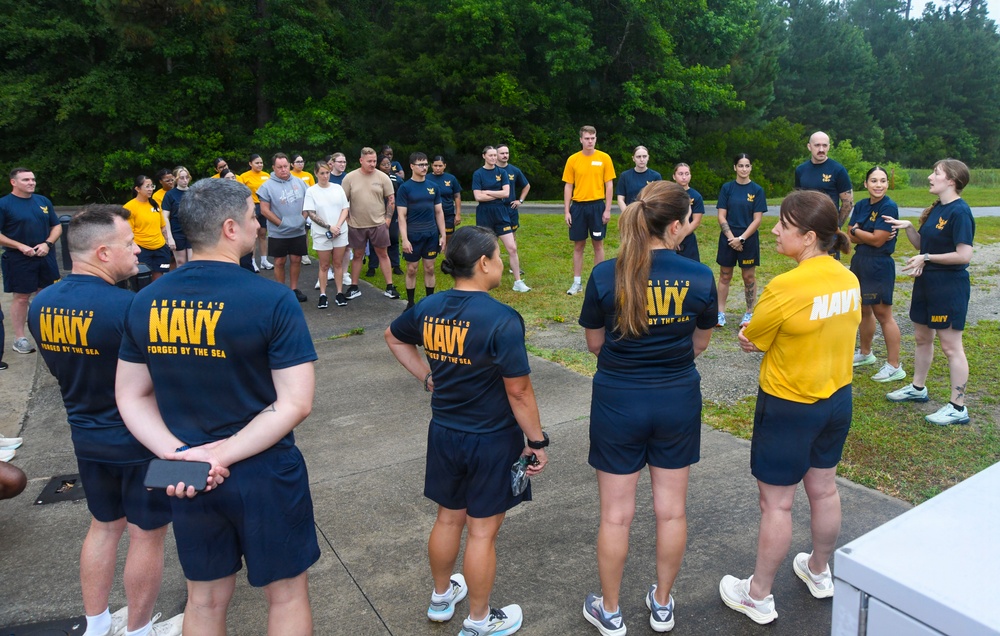 NMCCL Corpsmen hold birthday run  and cake-cutting for the 128th Hospital Corpsman birthday