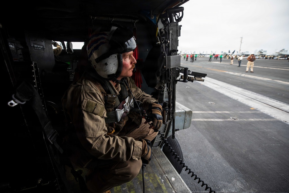 USS George H.W. Bush performs lookout duties