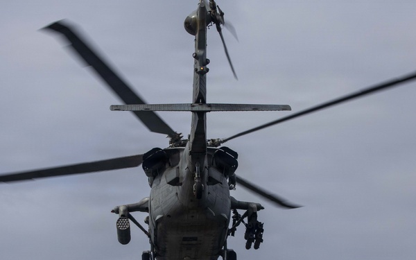 USS George H.W. Bush launches a MH-60S Sea Hawk