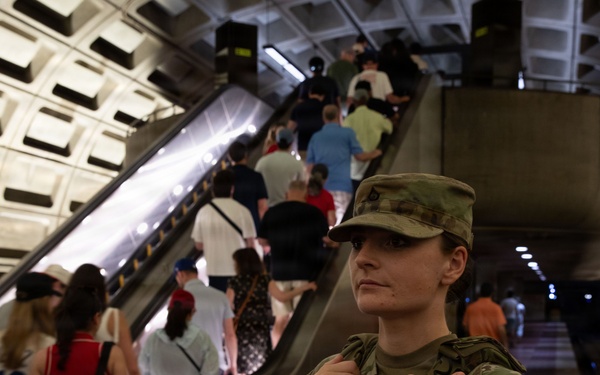 JTF-DC South Carolina National Guard Navy Yard Metro Station presence patrol