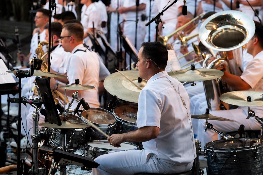 The United States Navy Band performs their Concert on the Avenue at the Navy Memorial