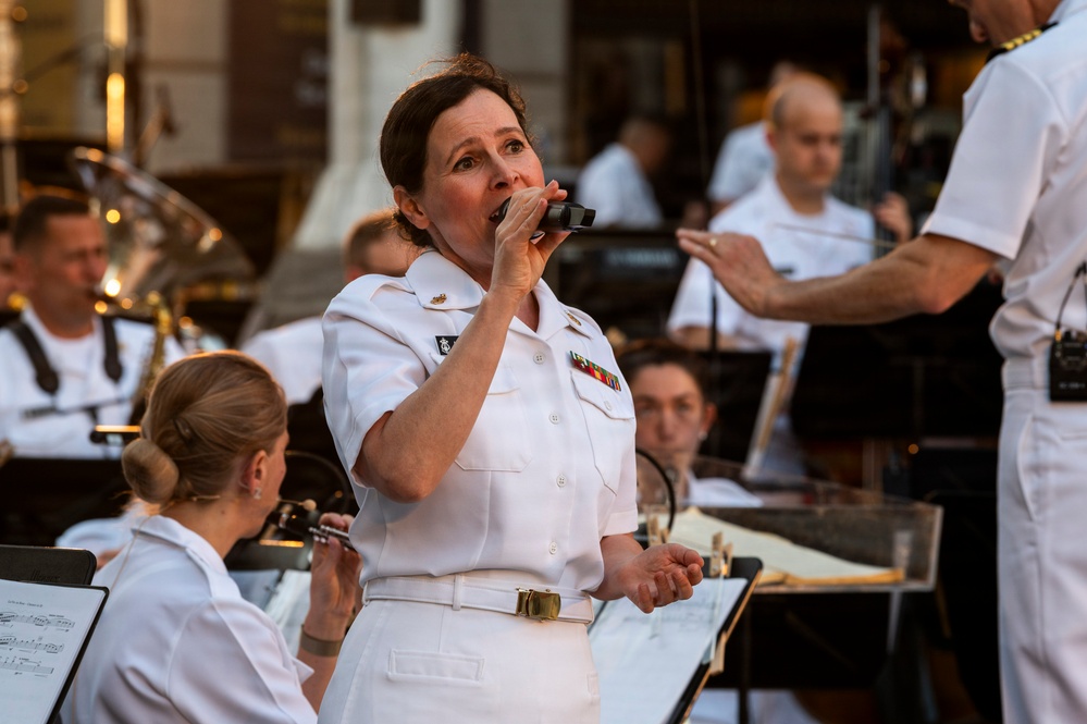 The United States Navy Band performs their Concert on the Avenue at the Navy Memorial