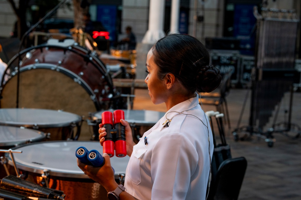 The United States Navy Band performs their Concert on the Avenue at the Navy Memorial