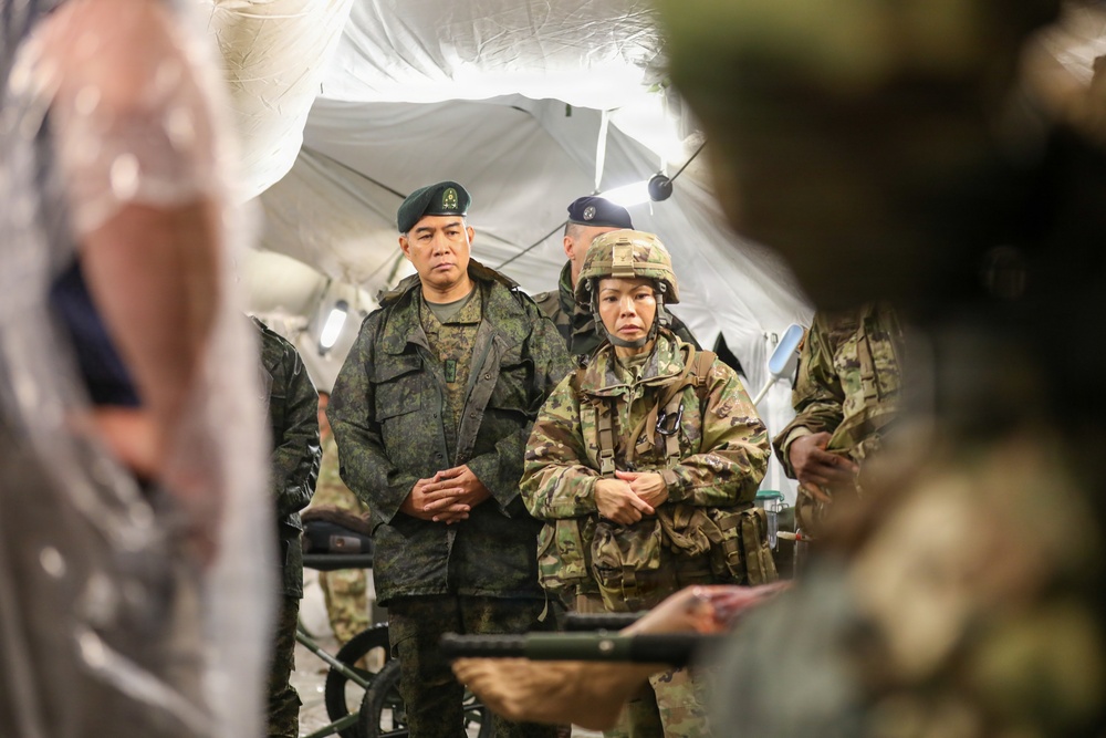 Generals, Distinguished Guests, and International Partners Tour Field Hospital During Operation Sentinel Justice