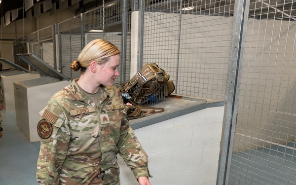 U.S. Air Force Academy cadets tour military working dog facility at Chapman Training Annex