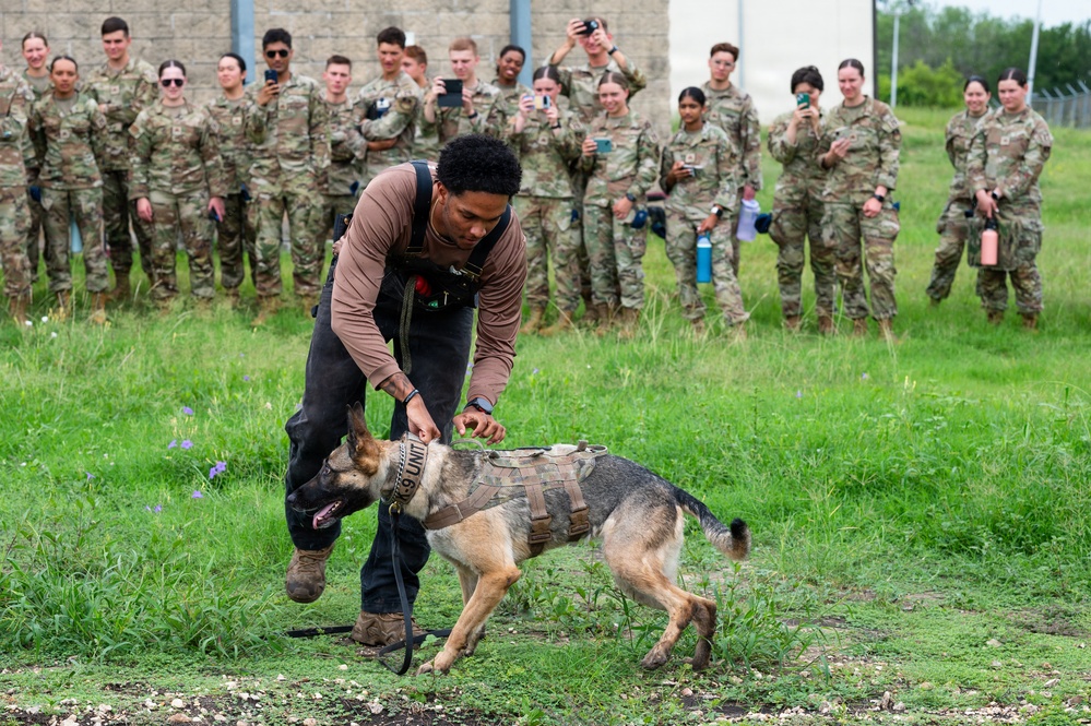 U.S. Air Force Academy cadets tour military working dog facility at Chapman Training Annex