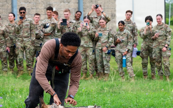 U.S. Air Force Academy cadets tour military working dog facility at Chapman Training Annex
