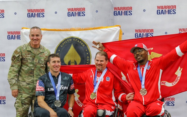 Archery Medal winners pose at 2026 Warrior Games competition