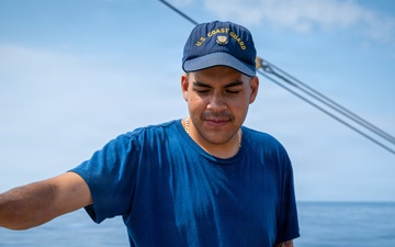 U.S. Coast Guard Academy cadets beautify the decks of the Cutter Eagle (WIX-327)