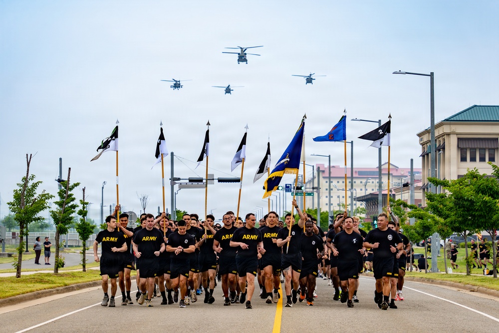 2ID Soldiers Conduct a Division Run During KATUSA Friendship Week