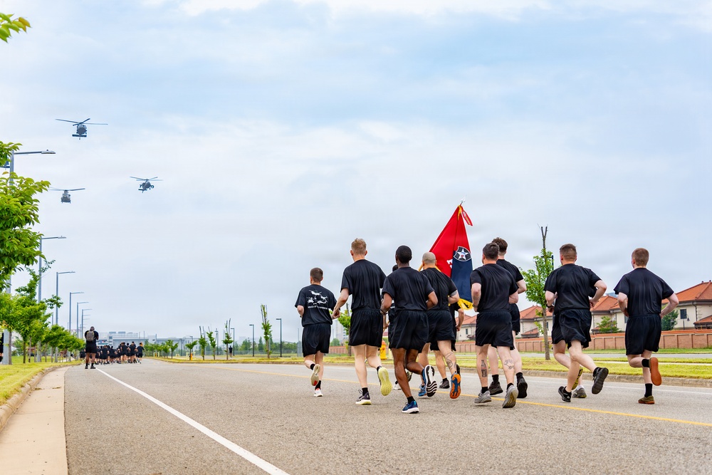 2ID Soldiers Conduct a Division Run During KATUSA Friendship Week