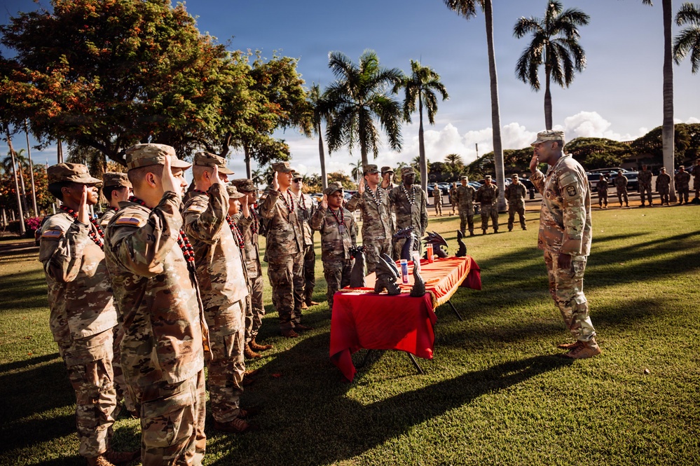 NCO Induction Ceremony Inductees Accept NCO Charge at Joint Base Pearl Harbor-Hickam