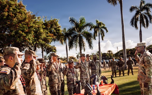NCO Induction Ceremony Inductees Accept NCO Charge at Joint Base Pearl Harbor-Hickam