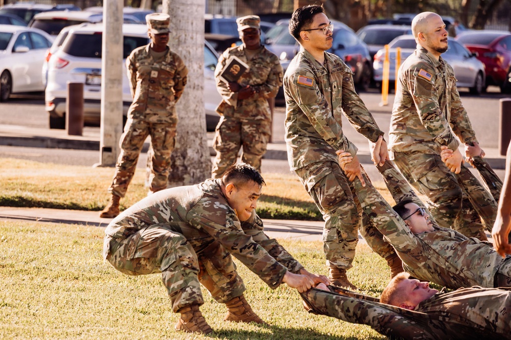 NCO Induction Ceremony Participants Complete Team-Building Exercise at Joint Base Pearl Harbor-Hickam
