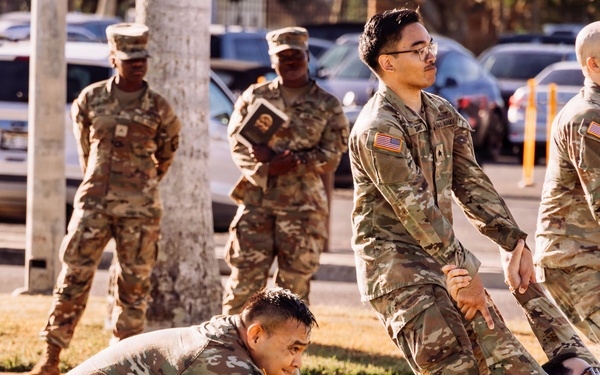 NCO Induction Ceremony Participants Complete Team-Building Exercise at Joint Base Pearl Harbor-Hickam