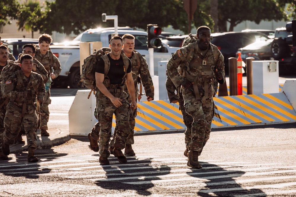 NCO Induction Ceremony Participants Complete 6-Mile Ruck March at Joint Base Pearl Harbor-Hickam