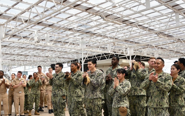 Lt. j.g. Zay Htet, assigned to NAVSUP FLC Yokosuka (FLCY), was promoted to the rank of Lieutenant during a ceremony attended by dozens of his peers onboard Commander Fleet Activities Yokosuka.