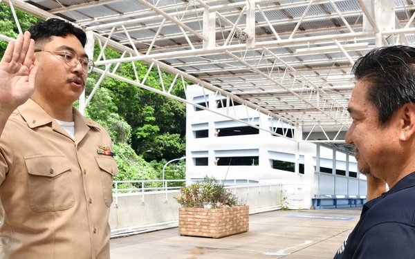 Lt. j.g. Zay Htet, assigned to NAVSUP FLC Yokosuka (FLCY), was promoted to the rank of Lieutenant during a ceremony attended by dozens of his peers onboard Commander Fleet Activities Yokosuka.
