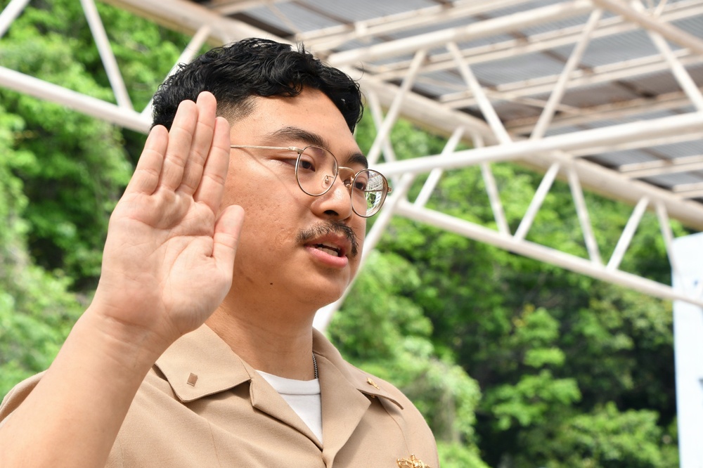 Lt. j.g. Zay Htet, assigned to NAVSUP FLC Yokosuka (FLCY), was promoted to the rank of Lieutenant during a ceremony attended by dozens of his peers onboard Commander Fleet Activities Yokosuka.