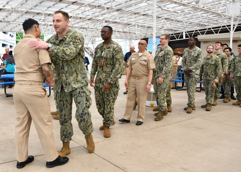 Lt. j.g. Zay Htet, assigned to NAVSUP FLC Yokosuka (FLCY), was promoted to the rank of Lieutenant during a ceremony attended by dozens of his peers onboard Commander Fleet Activities Yokosuka.