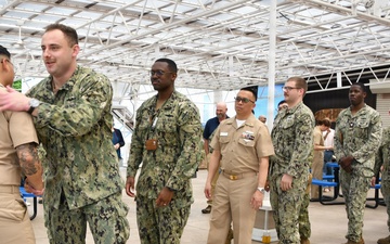 Lt. j.g. Zay Htet, assigned to NAVSUP FLC Yokosuka (FLCY), was promoted to the rank of Lieutenant during a ceremony attended by dozens of his peers onboard Commander Fleet Activities Yokosuka.