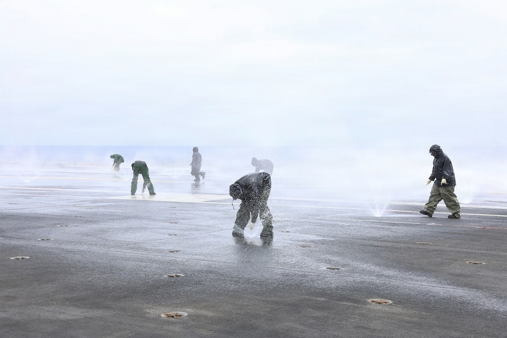 USS Theodore Roosevelt Countermeasure Wash-down