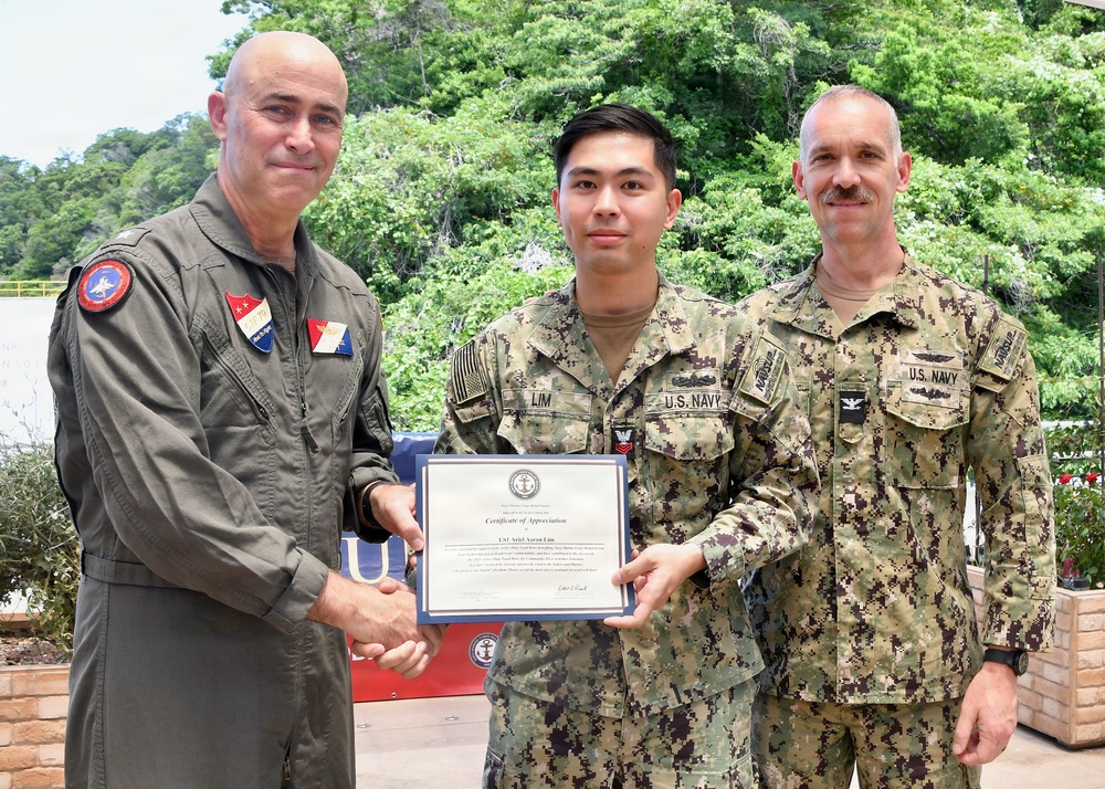 NAVSUP FLC Yokosuka’s (FLCY) Logistics Specialist 1st Class Ariel Aaron Lim was recognized for his outstanding efforts in promoting awareness and collecting donations in support of the Navy-Marine Corps Relief Society (NMCRS).