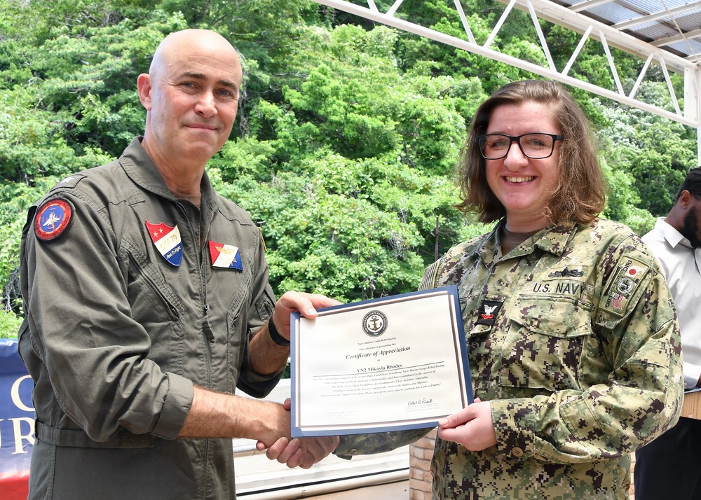 NAVSUP FLC Yokosuka’s (FLCY) Logistics Specialist 1st Class Ariel Aaron Lim was recognized for his outstanding efforts in promoting awareness and collecting donations in support of the Navy-Marine Corps Relief Society (NMCRS).