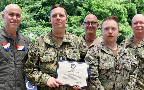 NAVSUP FLC Yokosuka’s (FLCY) Logistics Specialist 1st Class Ariel Aaron Lim was recognized for his outstanding efforts in promoting awareness and collecting donations in support of the Navy-Marine Corps Relief Society (NMCRS).