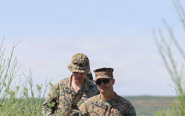 U.S. Marines conduct an M18 pistol range during Sea Breeze 26 in Romania