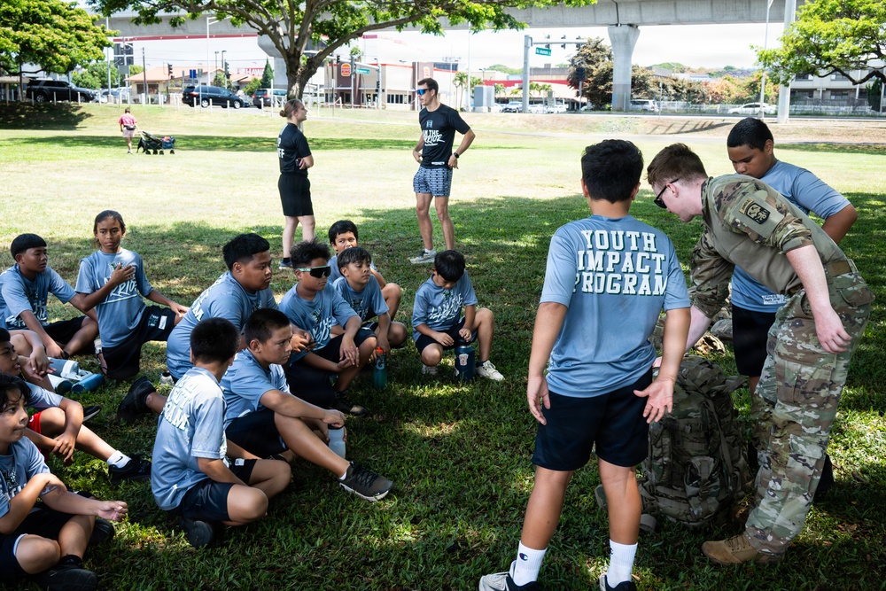 94th Army Air and Missile Defense Command Soldiers volunteer at the Youth Impact Program