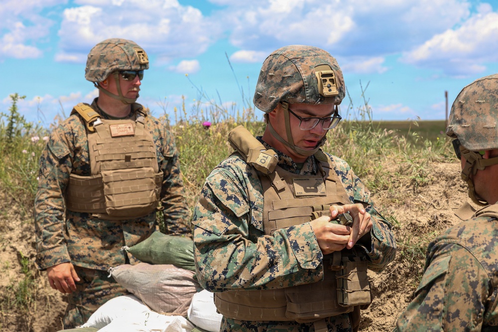 U.S. Marines display leathality during grenade range in Romania