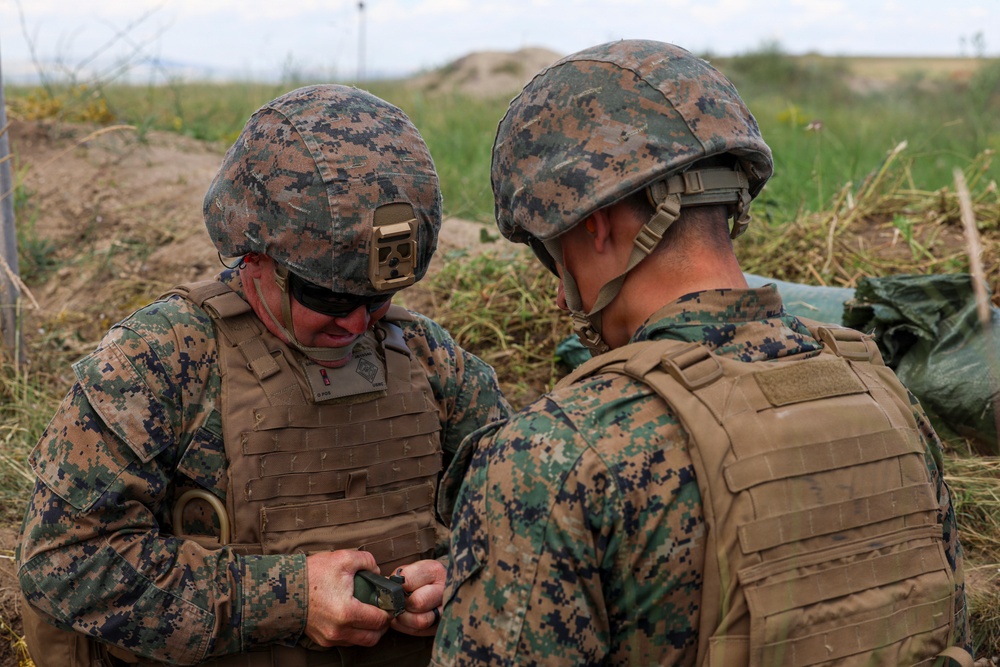 U.S. Marines display leathality during grenade range in Romania