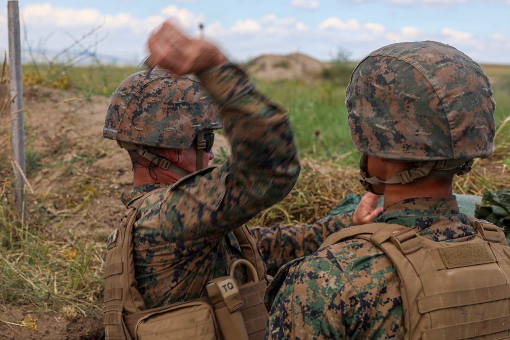U.S. Marines display leathality during grenade range in Romania