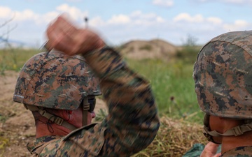 U.S. Marines display leathality during grenade range in Romania