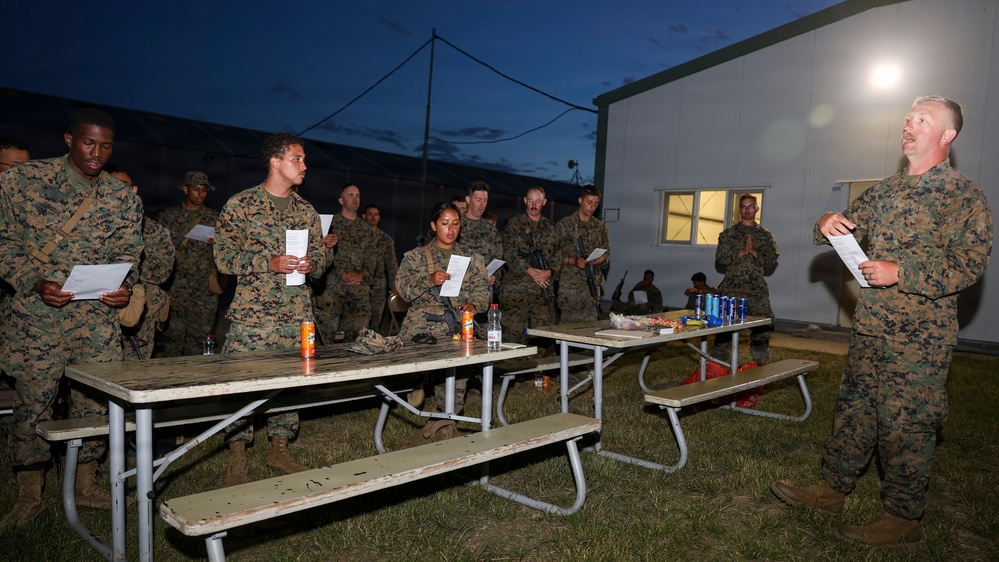U.S. Marines and Sailors holds field service in Romania