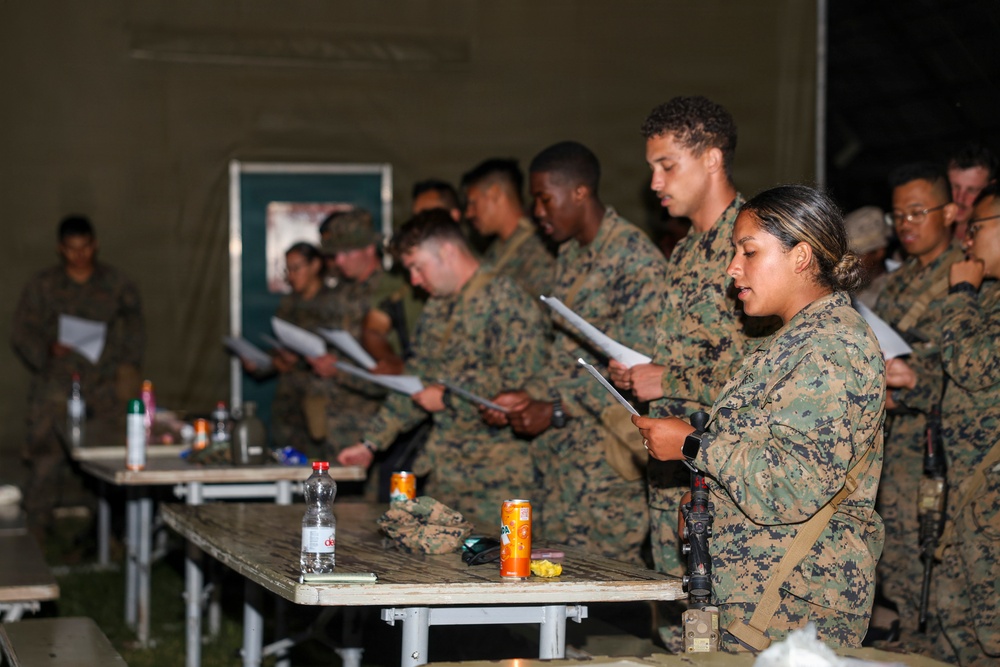 U.S. Marines and Sailors holds field service in Romania