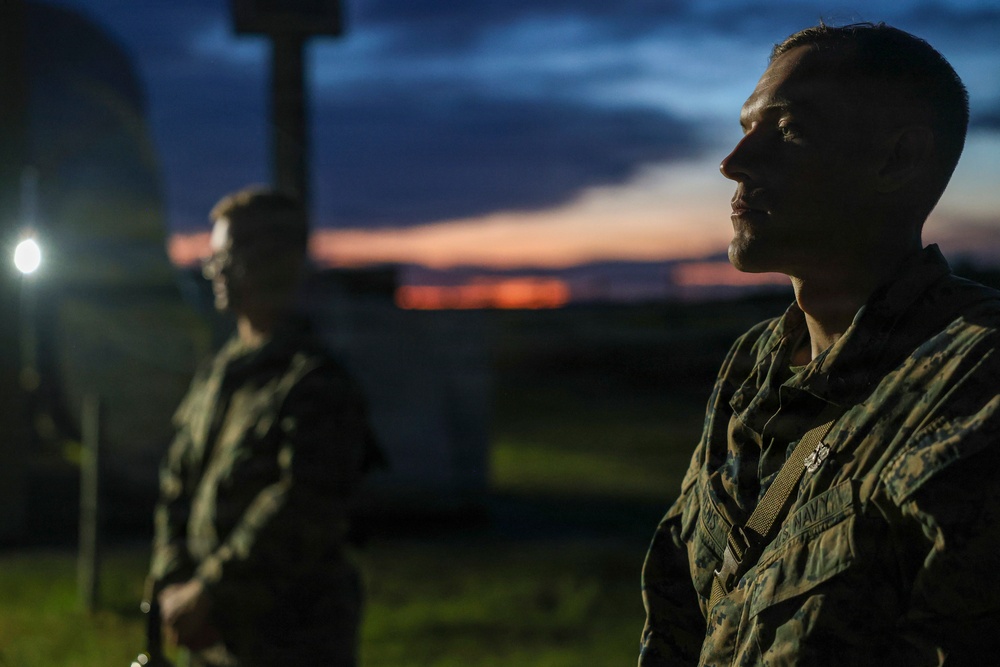 U.S. Marines and Sailors holds field service in Romania