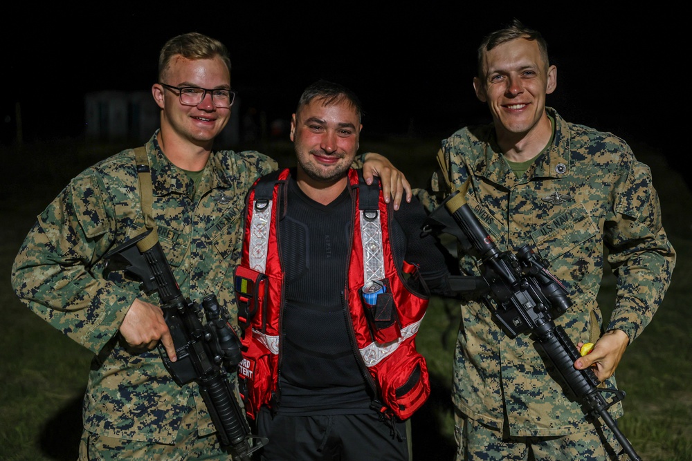 U.S. Marines and Sailors holds field service in Romania