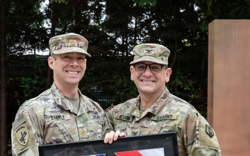 510th Regional Support Group hosts a farewell ceremony for Maj. Adam Eyerly